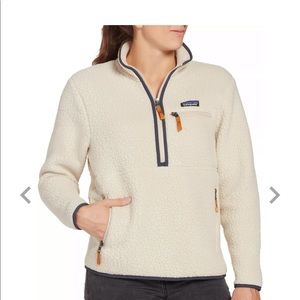 Patagonia retro pile 1/4 zip pelican white XS